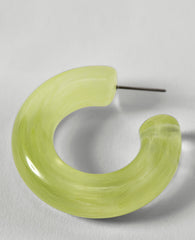 Ann Taylor Lime Wedge Enamel Hoop Earrings