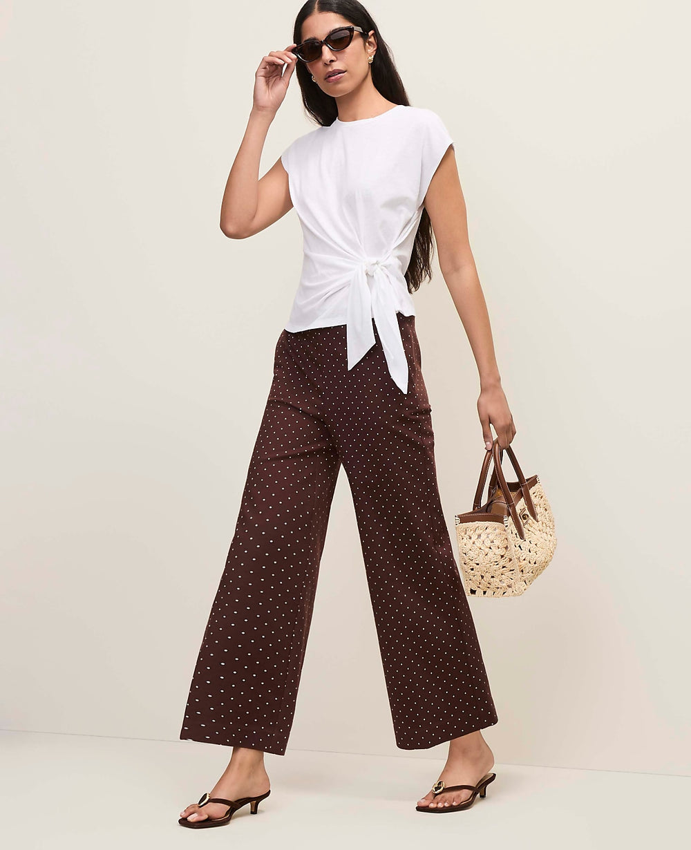 Ann Taylor White Tie Waist Tee