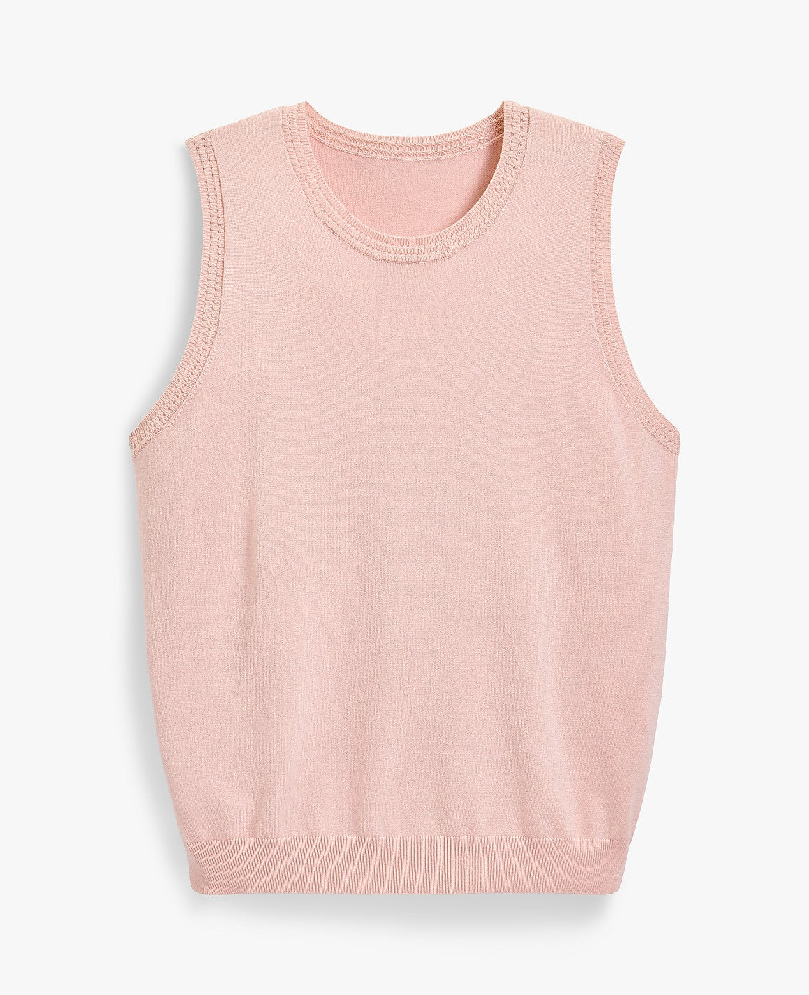 Ann Taylor Pink Dust Pointelle Trim Sweater Shell