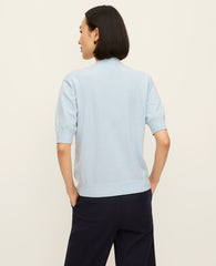 Ann Taylor Cashmere Blue Mock Neck Sweater Tee