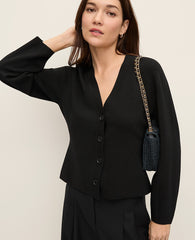Ann Taylor Black V-Neck Cardigan