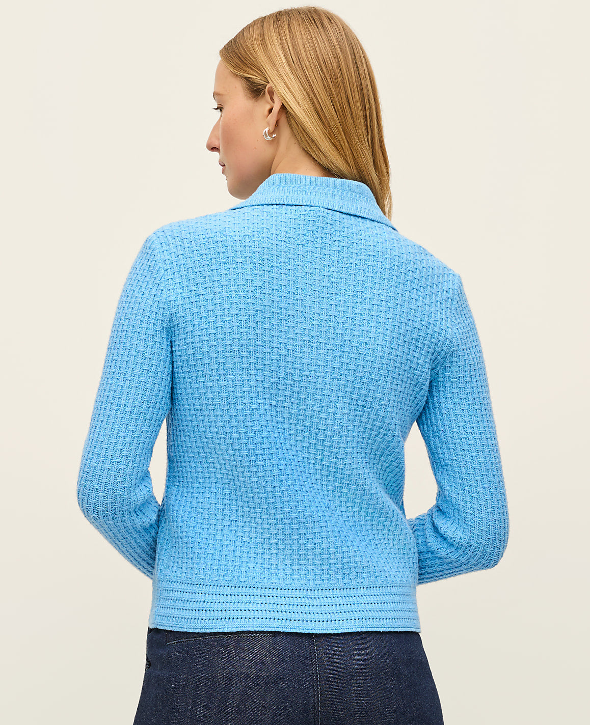 Ann Taylor Sky Gazing Textured Stitch Sweater Jacket