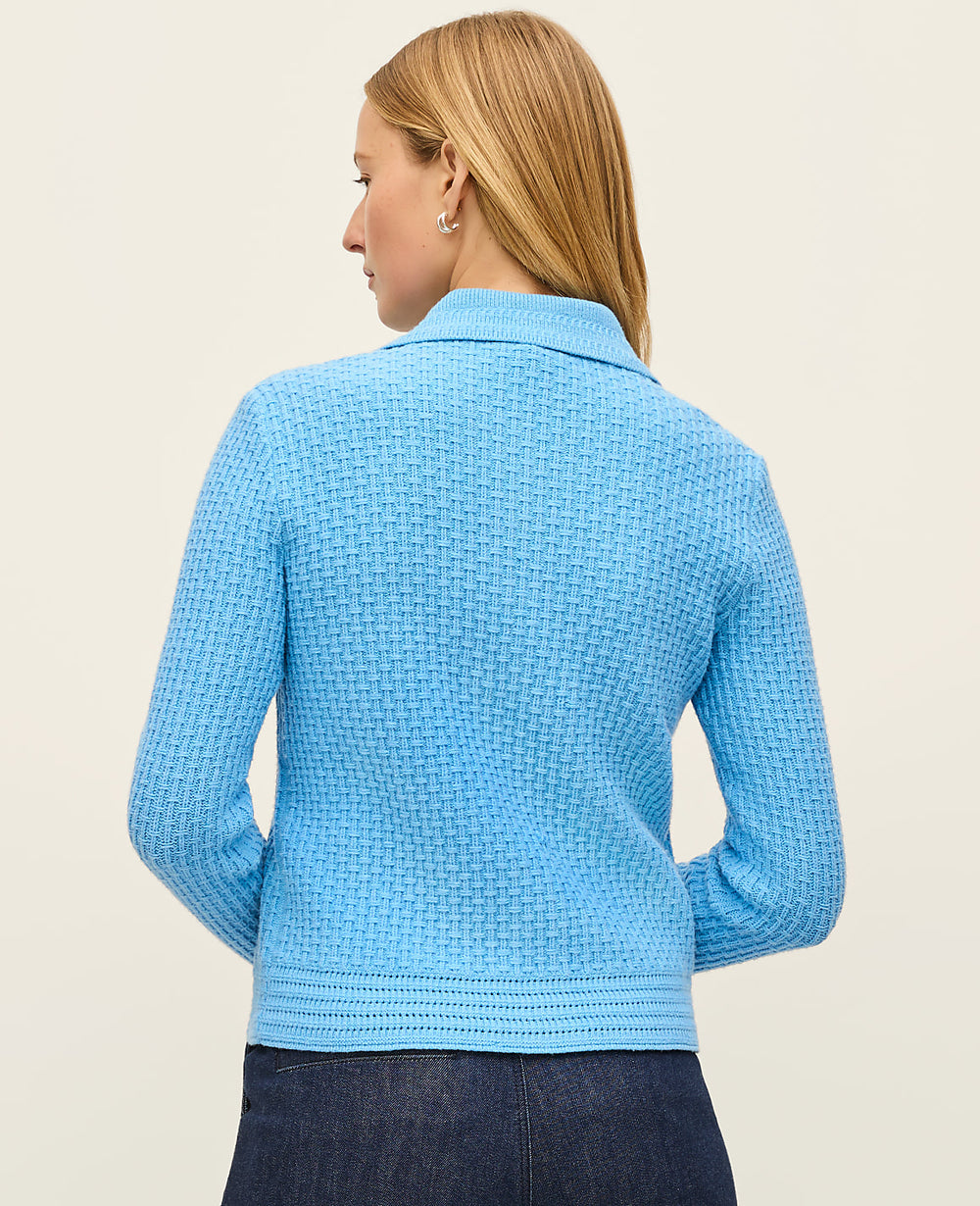 Ann Taylor Sky Gazing Textured Stitch Sweater Jacket