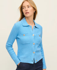 Ann Taylor Sky Gazing Textured Stitch Sweater Jacket