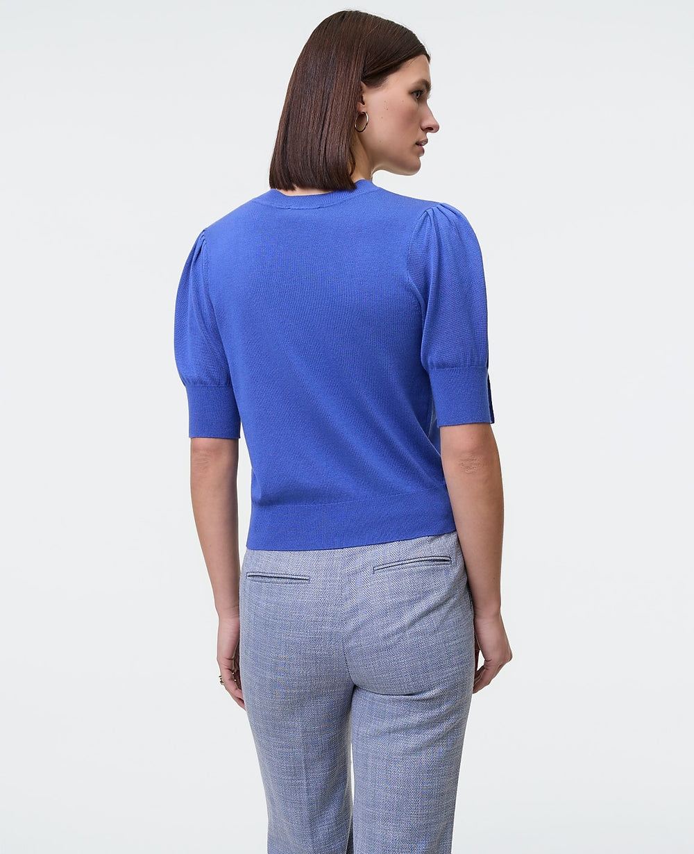 Ann Taylor Electric Periwinkle Button Sweater Tee