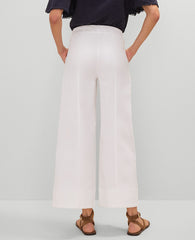 Ann Taylor White Weekend Wide-Leg Ankle Pant