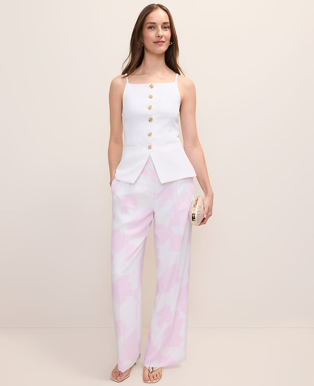 Ann Taylor White - Pirouette The Pleated Floral Pant