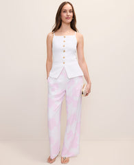 Ann Taylor White - Pirouette The Pleated Floral Pant
