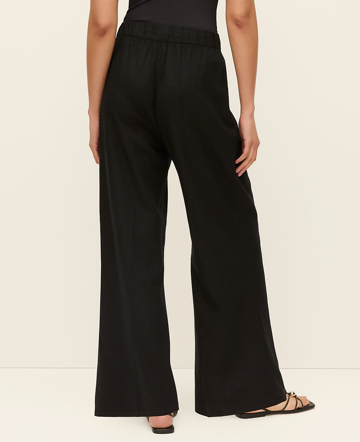 Ann Taylor Black Weekend Easy Fit Wide-Leg Pant in Linen Blend