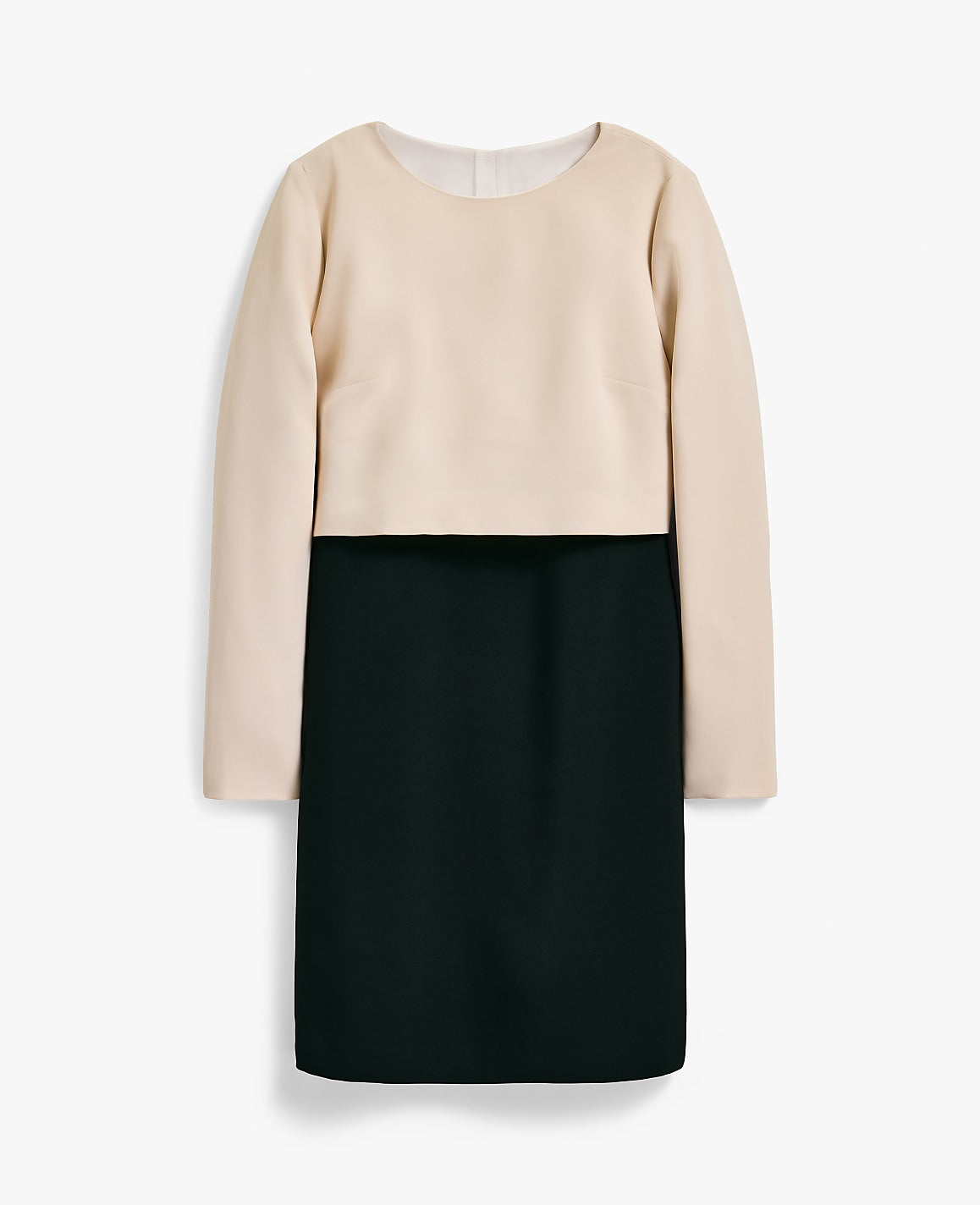 Ann Taylor Ivory Whisper Colorblock Crew Neck Shift Dress