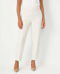 Ann Taylor Ivory Whisper The Side Zip Ankle Pant in Fluid Crepe