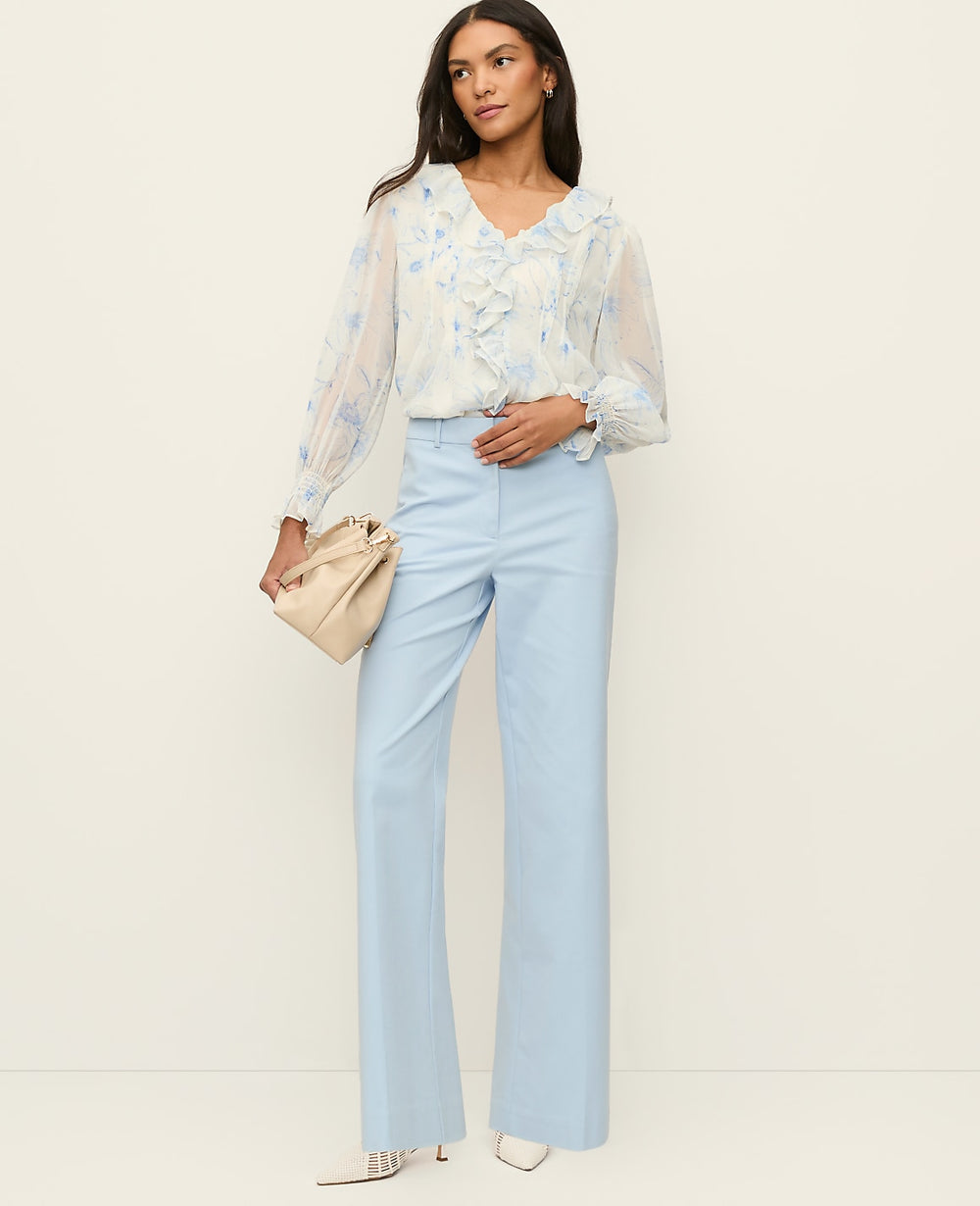 Ann Taylor Cashmere Blue The Wide-Leg Pant in Doubleweave