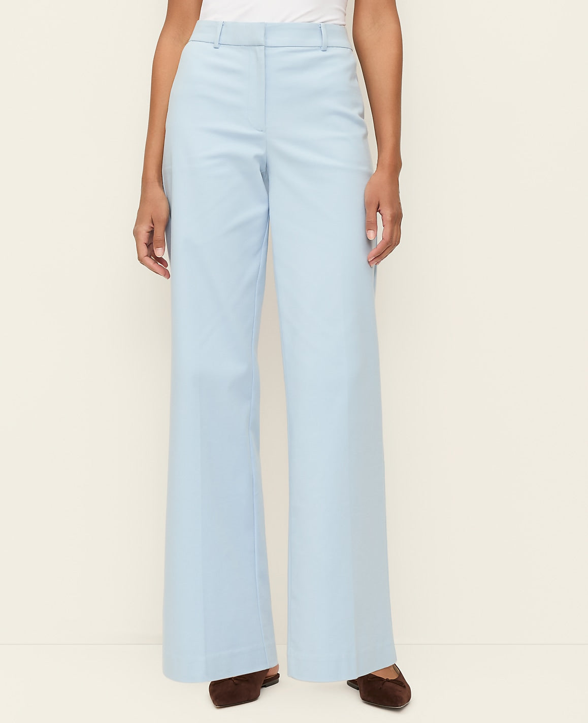 Ann Taylor Cashmere Blue The Wide-Leg Pant in Doubleweave