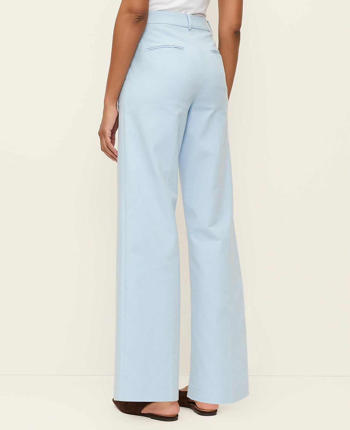 Ann Taylor Cashmere Blue The Wide-Leg Pant in Doubleweave