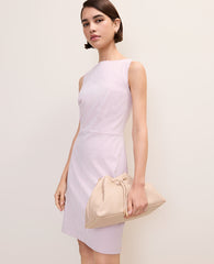 Ann Taylor Pink/White Combo The Boatneck Dress in Seersucker