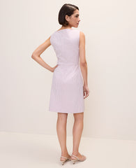 Ann Taylor Pink/White Combo The Boatneck Dress in Seersucker