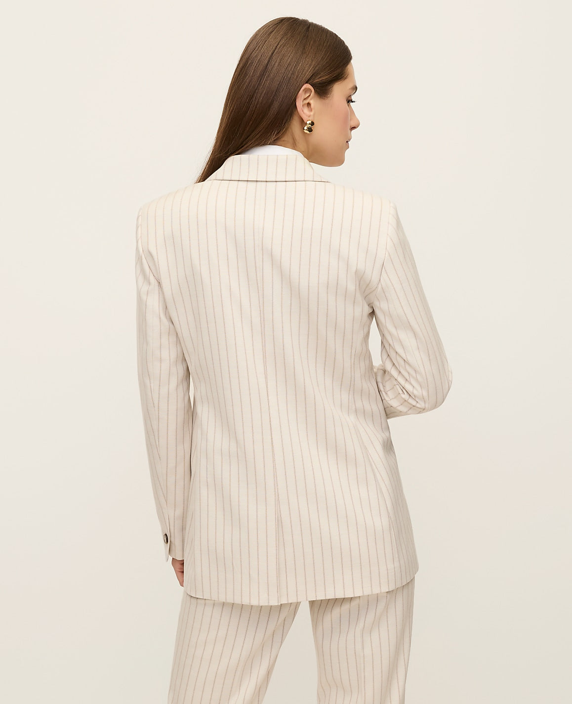 Ann Taylor Cream Multi Pinstripe The Crosby Blazer in Pinstripe