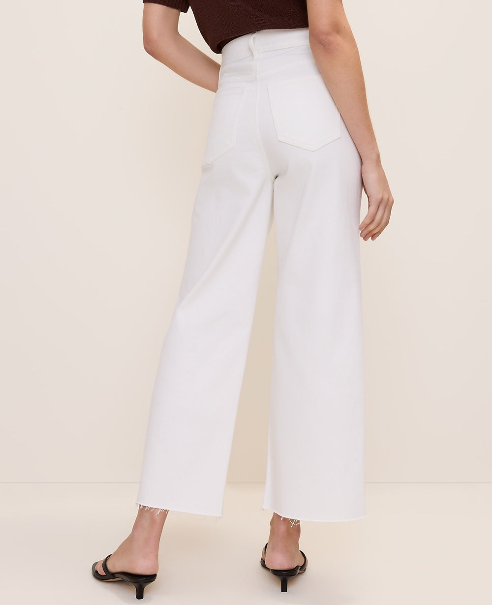 Ann Taylor White The Wide-Leg Crop Jean