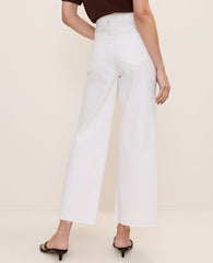 Ann Taylor White The Wide-Leg Crop Jean