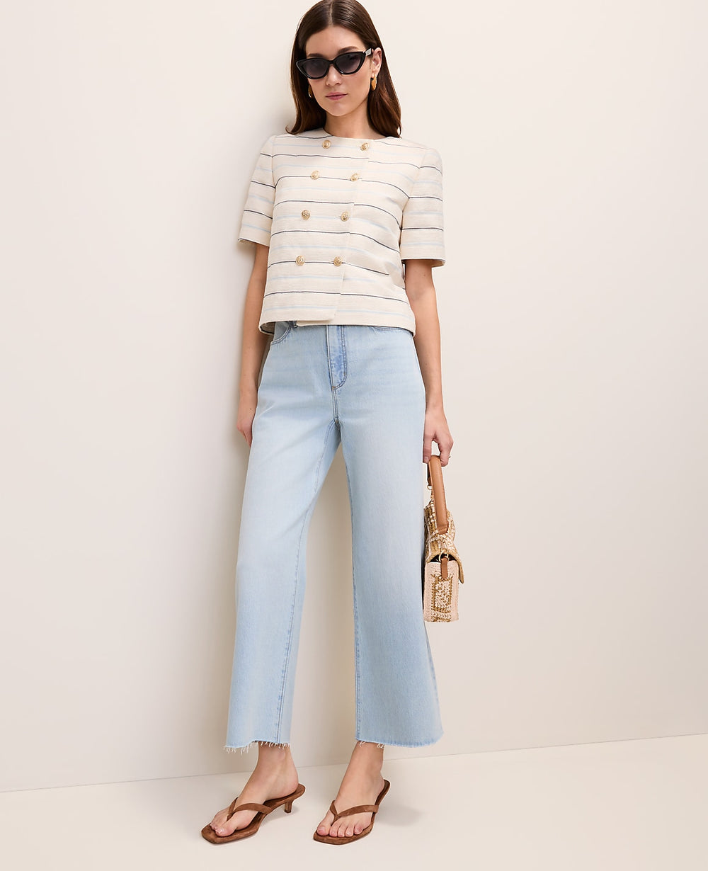 Ann Taylor Lunar Wash The Wide-Leg Crop Jean