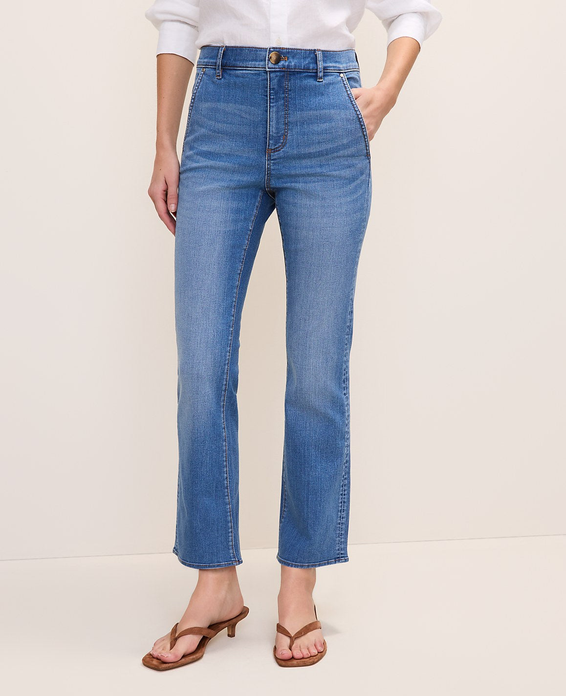 Ann Taylor Venice Blue Medium The Cropped Boot Jean