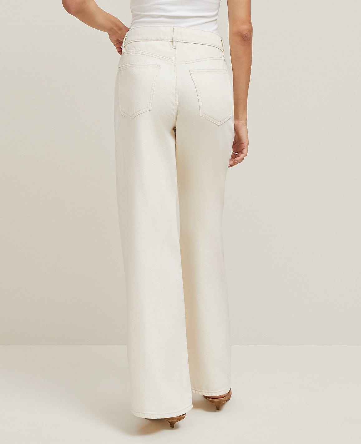 Ann Taylor Ivory The Drawstring Slouchy  Jean
