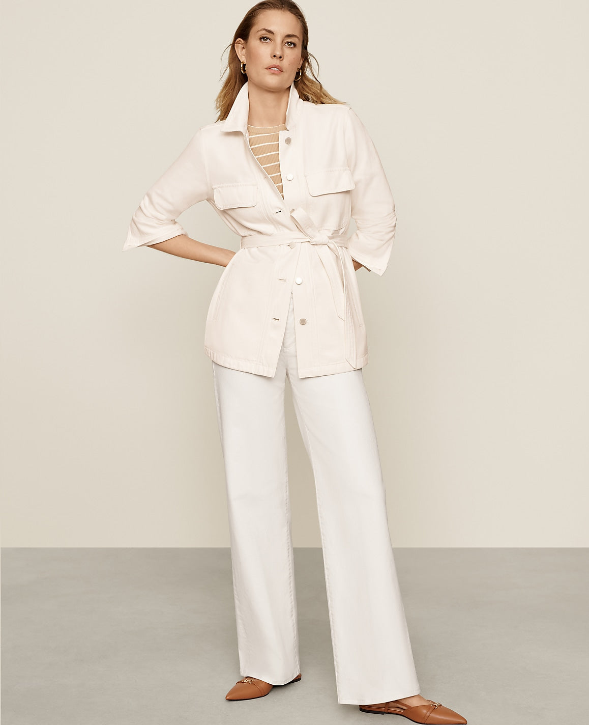 Ann Taylor Ivory Weekend Trouser Jean