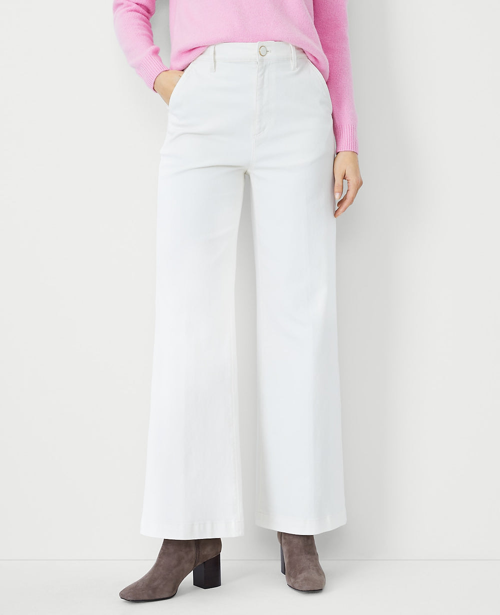 Ann Taylor Ivory Weekend Trouser Jean
