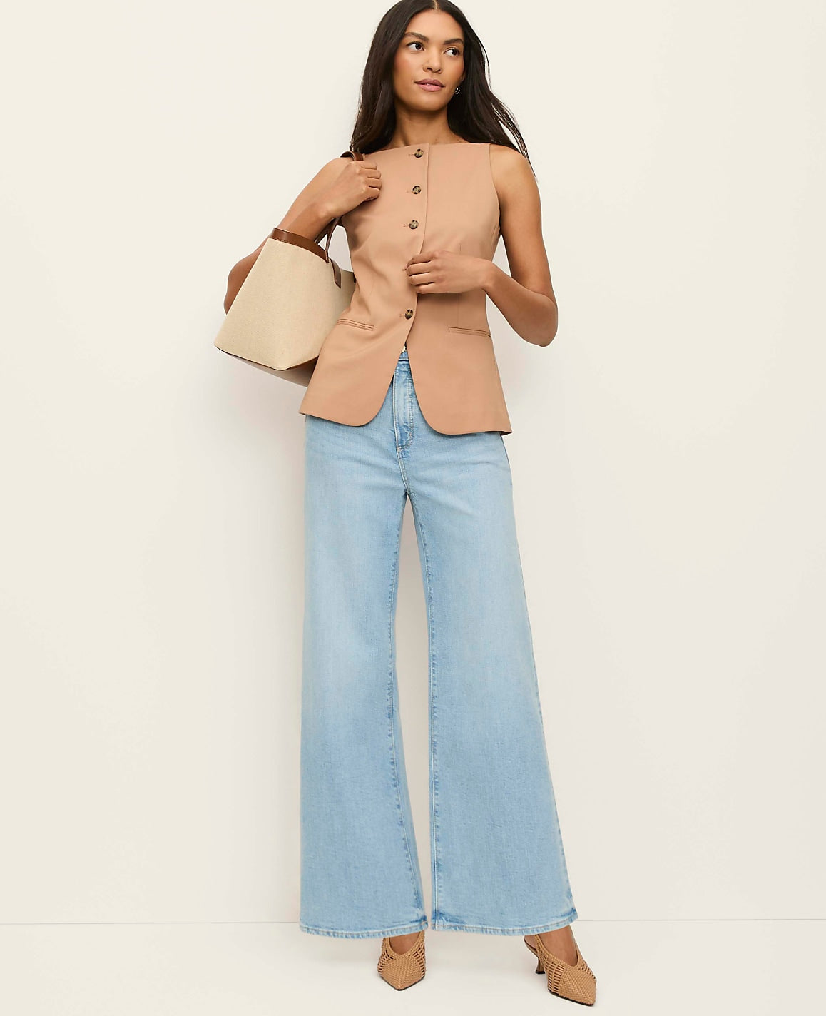 Ann Taylor Light Wash Indigo The Denim Trouser