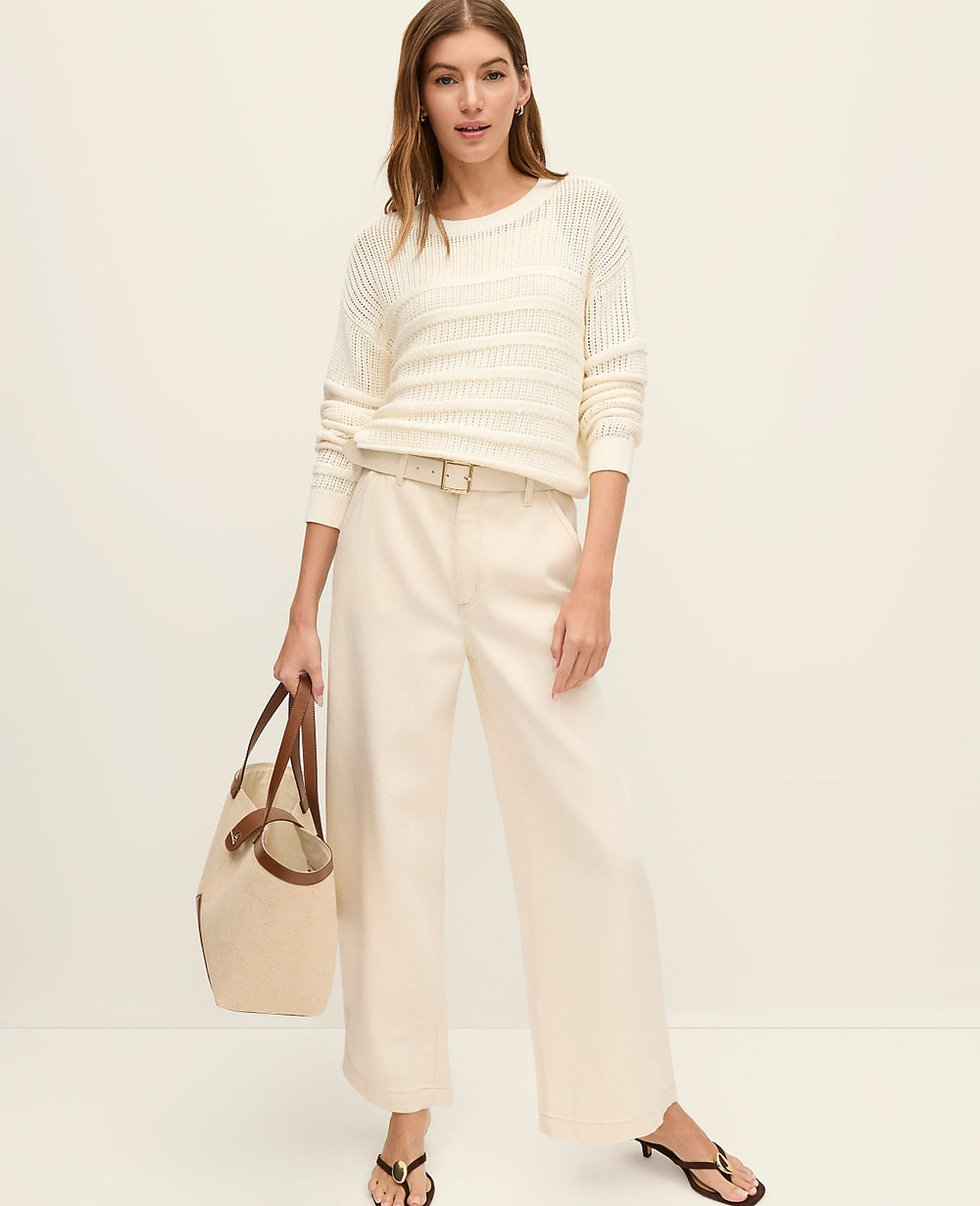 Ann Taylor Ivory Weekend Trouser Jean