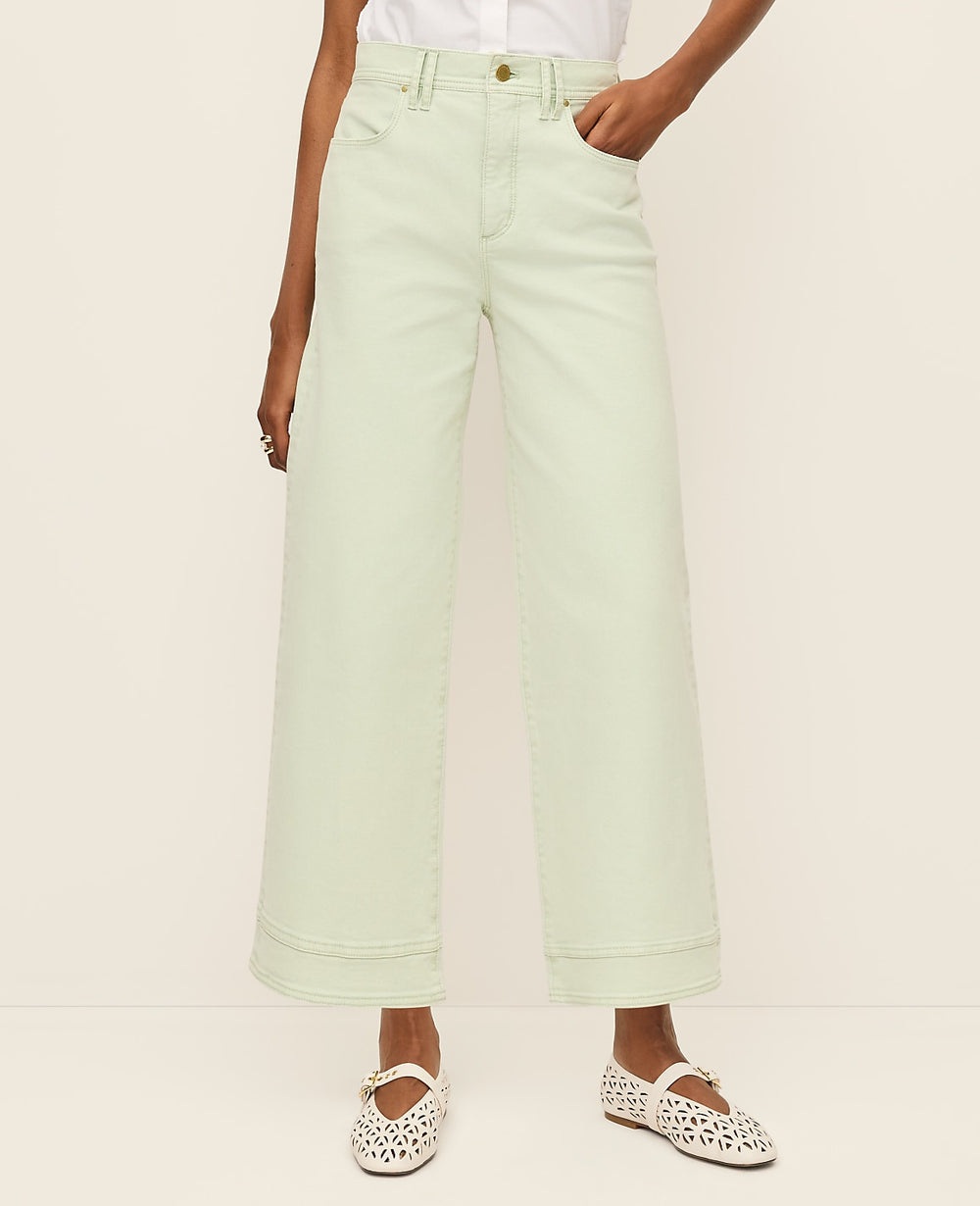 Ann Taylor Pale Aqua The Wide-Leg Crop Jean