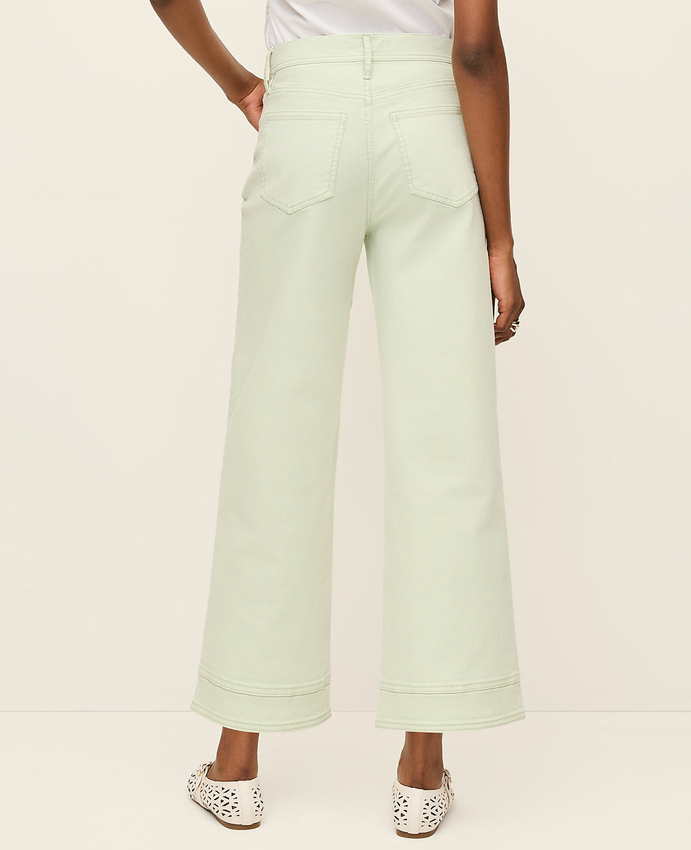 Ann Taylor Pale Aqua The Wide-Leg Crop Jean