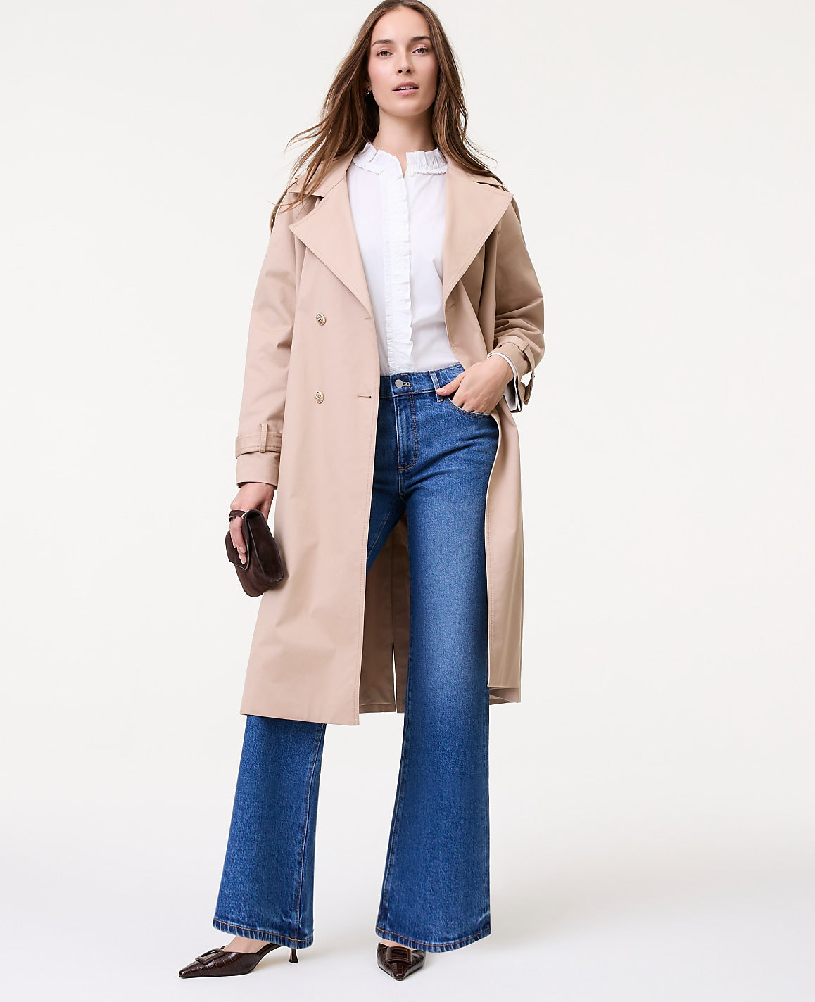 Ann Taylor Luxe Medium Wash The Wide-Leg Jean