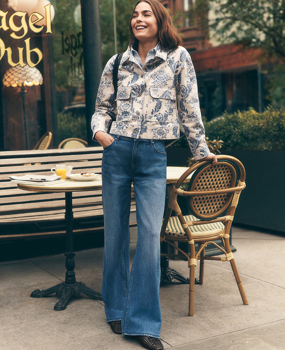 Ann Taylor Luxe Medium Wash The Wide-Leg Jean