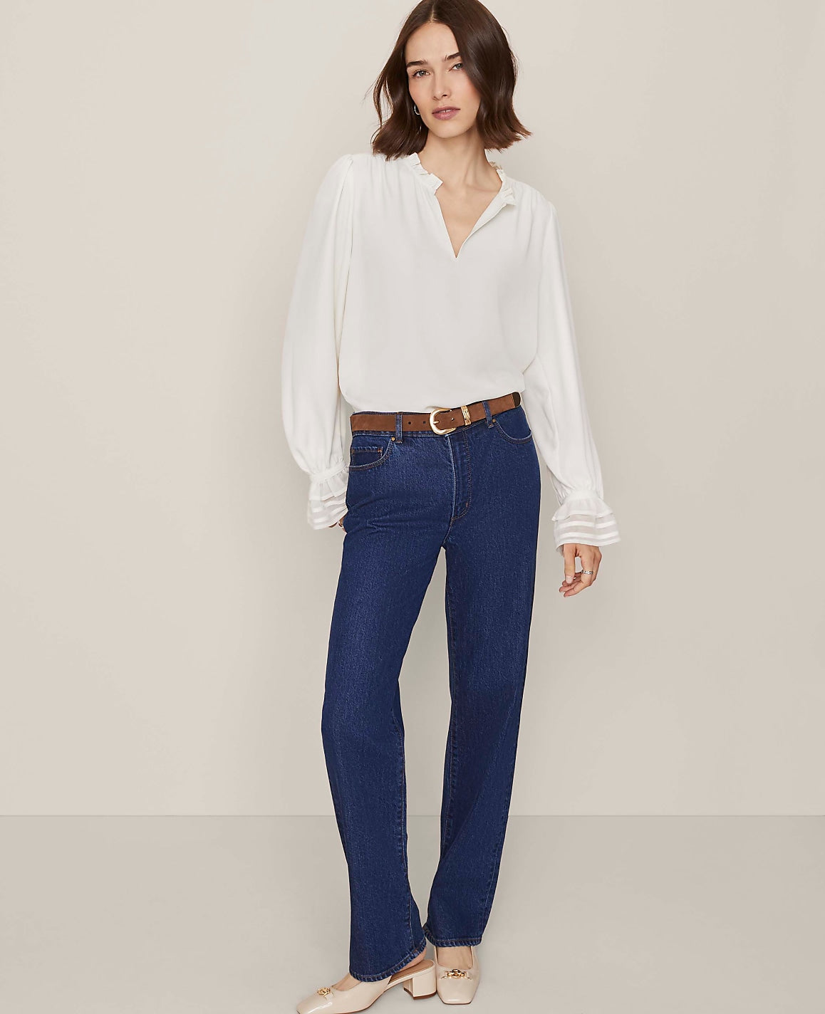 Ann Taylor Vintage Dark Wash The Perfect Straight Jean