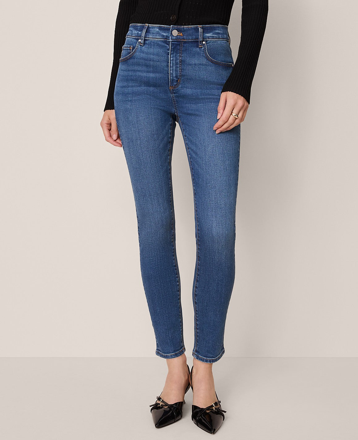 Ann Taylor Classic Mid Wash The Skinny Jean in Classic Wash