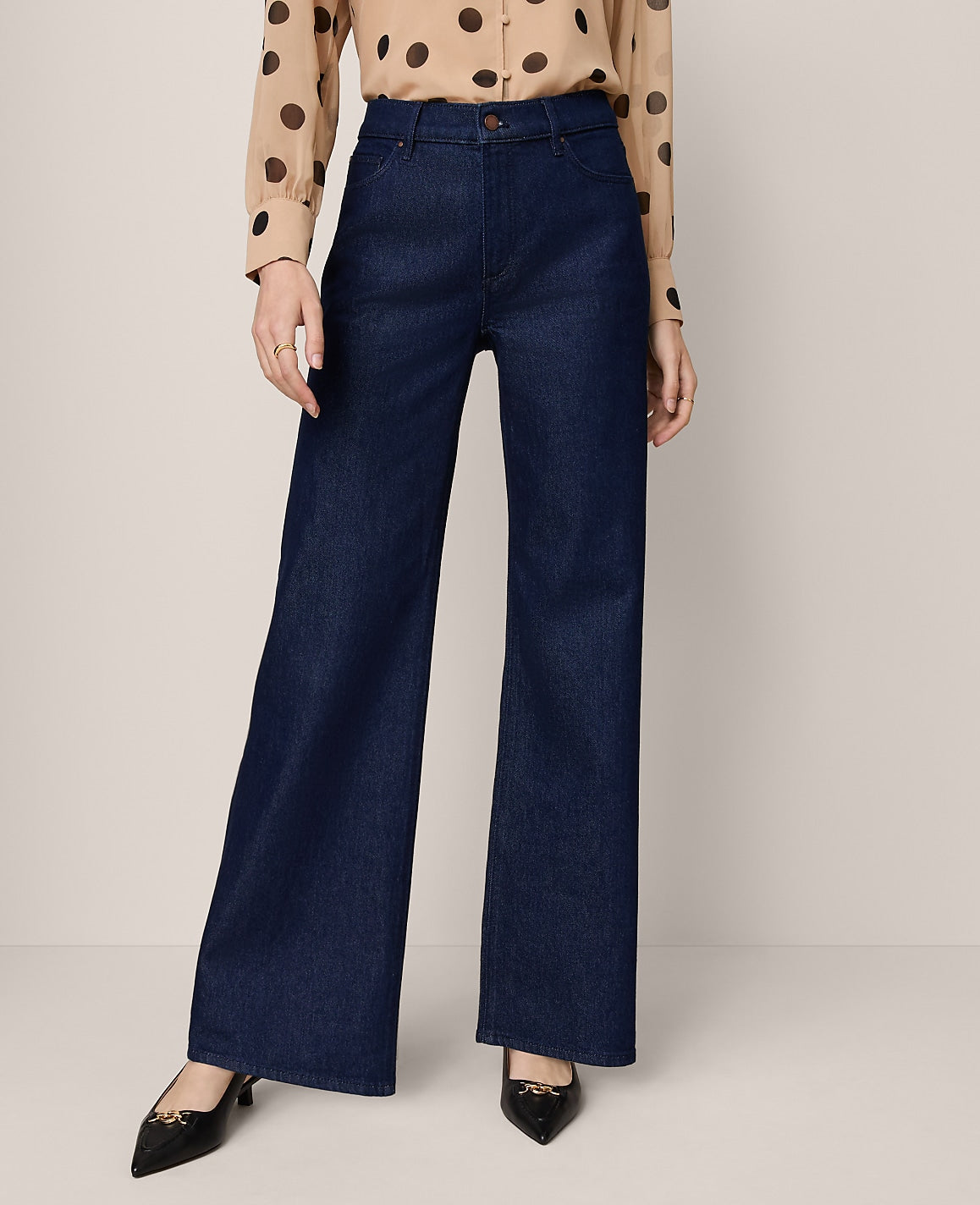 Ann Taylor Classic Rinse Wash The Wide-Leg Jean