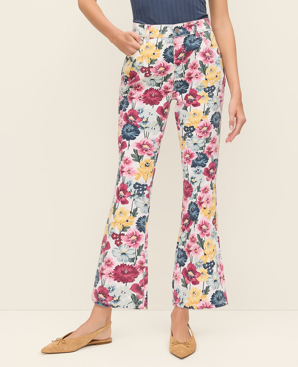 Ann Taylor Multi The Weekend Floral Cropped Boot Jean