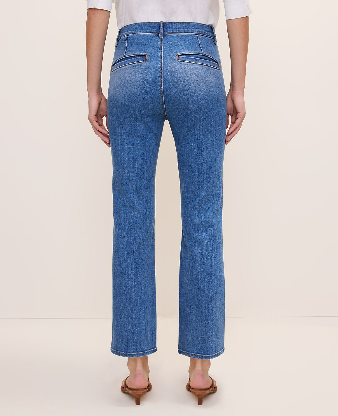 Ann Taylor Venice Blue Medium The Cropped Boot Jean — Curvy Fit