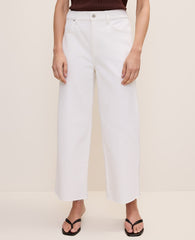 Ann Taylor White The Wide-Leg Crop Jean — Curvy Fit