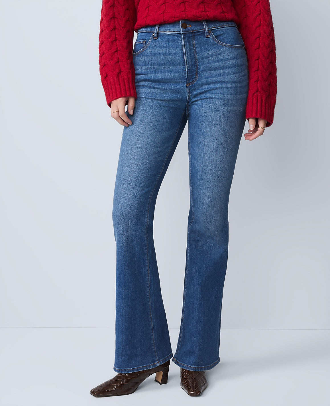 Ann Taylor Refined Dark Indigo Wash The Boot Jean — Curvy Fit