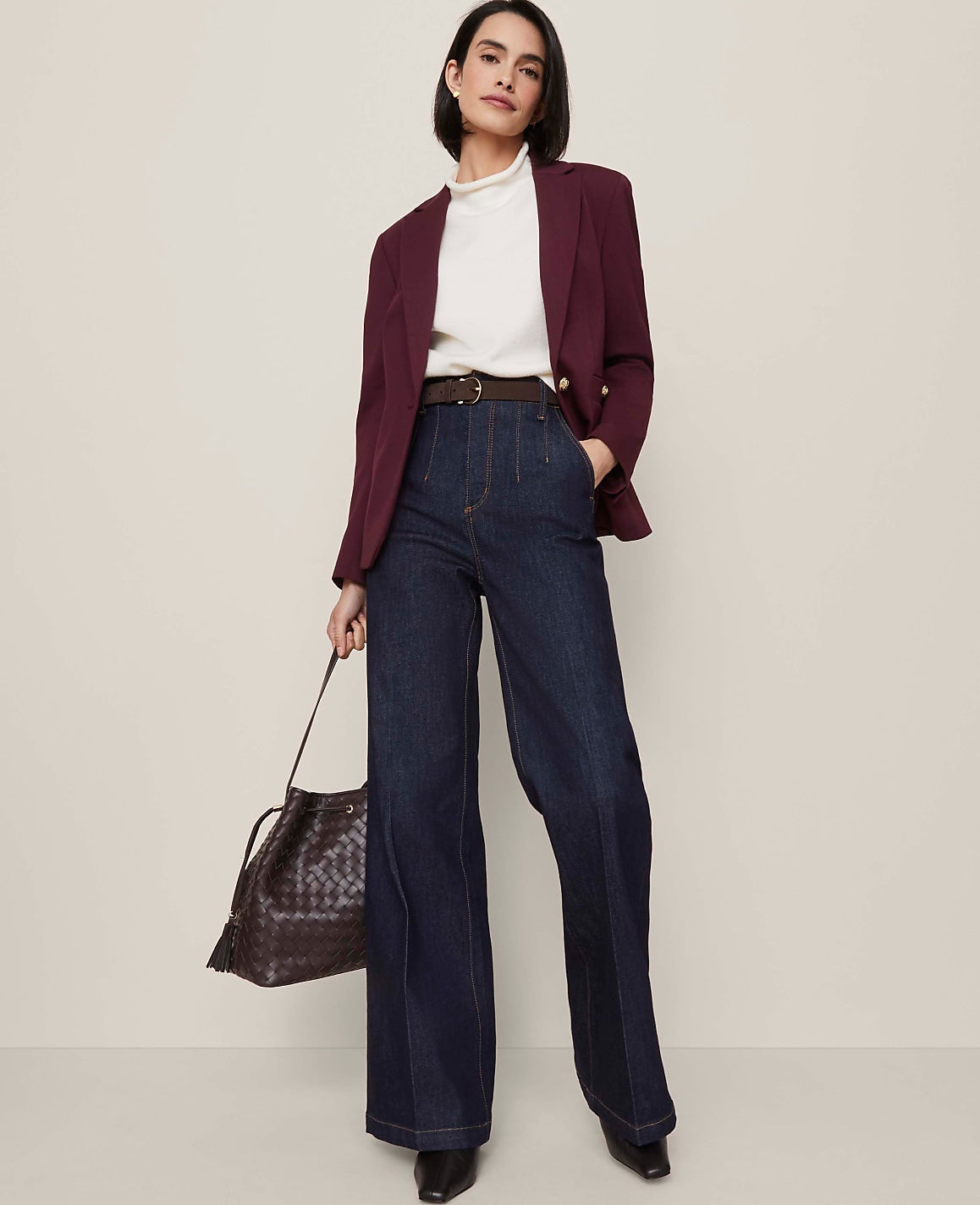 Ann Taylor Classic Rinse Wash The Darted Waist Trouser Jean