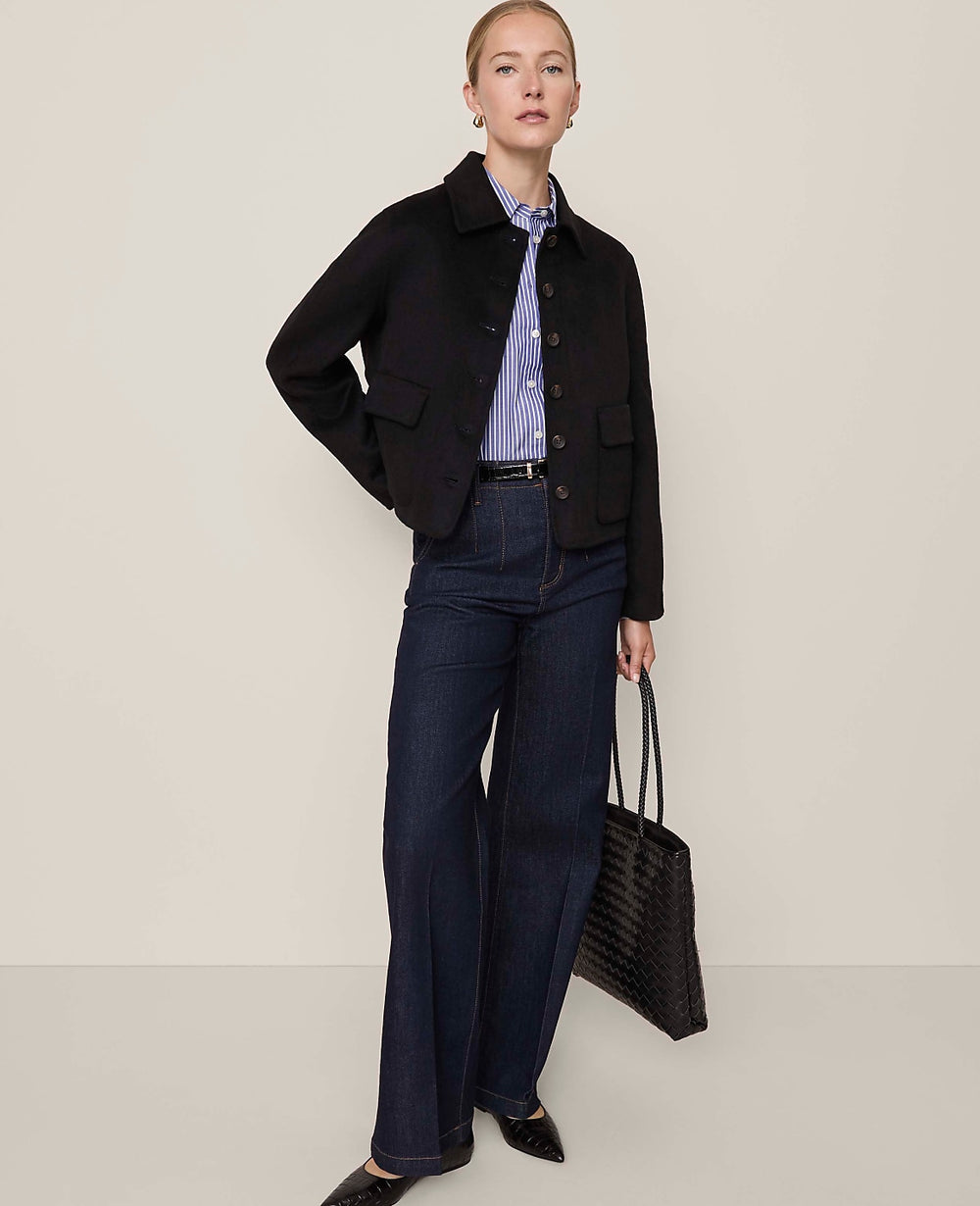 Ann Taylor Classic Rinse Wash The Darted Waist Trouser Jean
