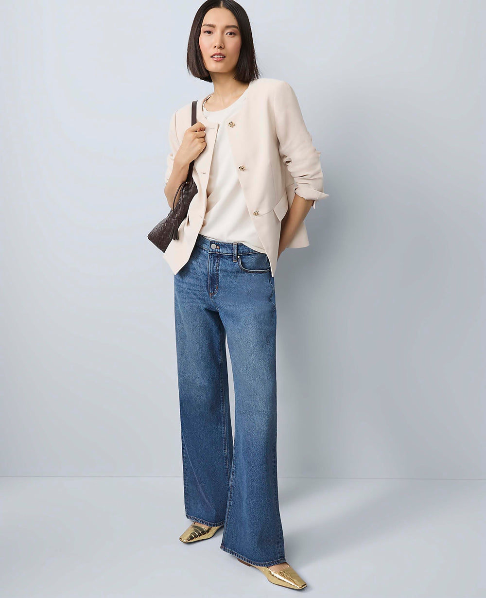 Ann Taylor Clean Dark Wash The Trouser Jean