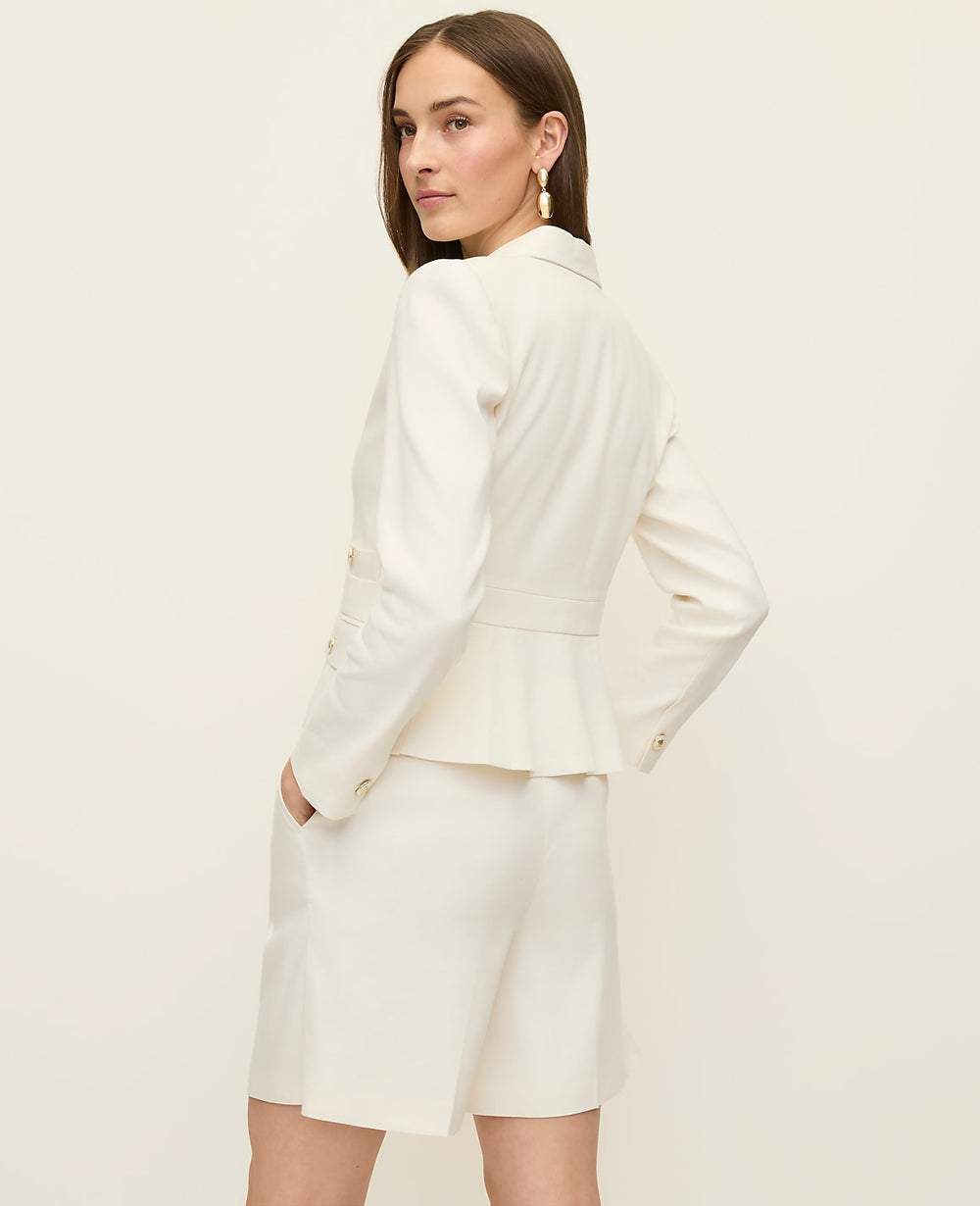 Ann Taylor Winter White The Pocket Blazer in Linen Blend