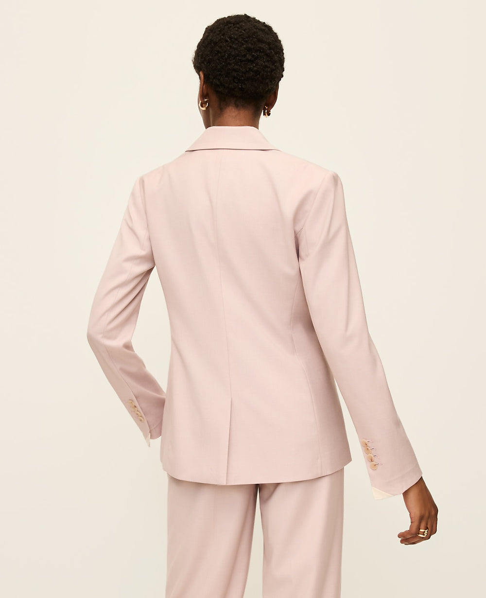 Ann Taylor Brushed Sand The Long Single Button Blazer