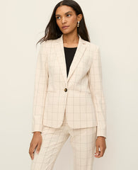Ann Taylor Ivory/Black Combo The Hutton Blazer in Windowpane