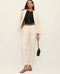 Ann Taylor Ivory/Black Combo The Hutton Blazer in Windowpane