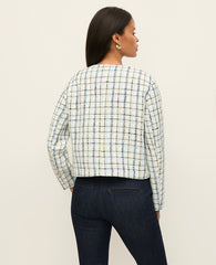Ann Taylor Cashmere Blue The Crew Neck Jacket in Plaid