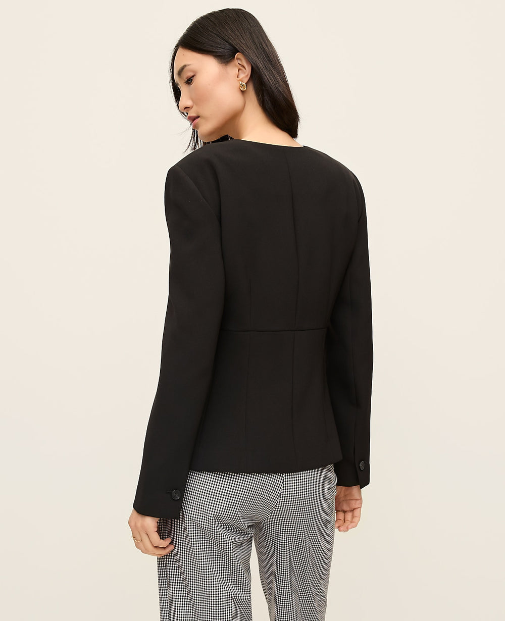 Ann Taylor Black The Peplum Jacket in Fluid Crepe